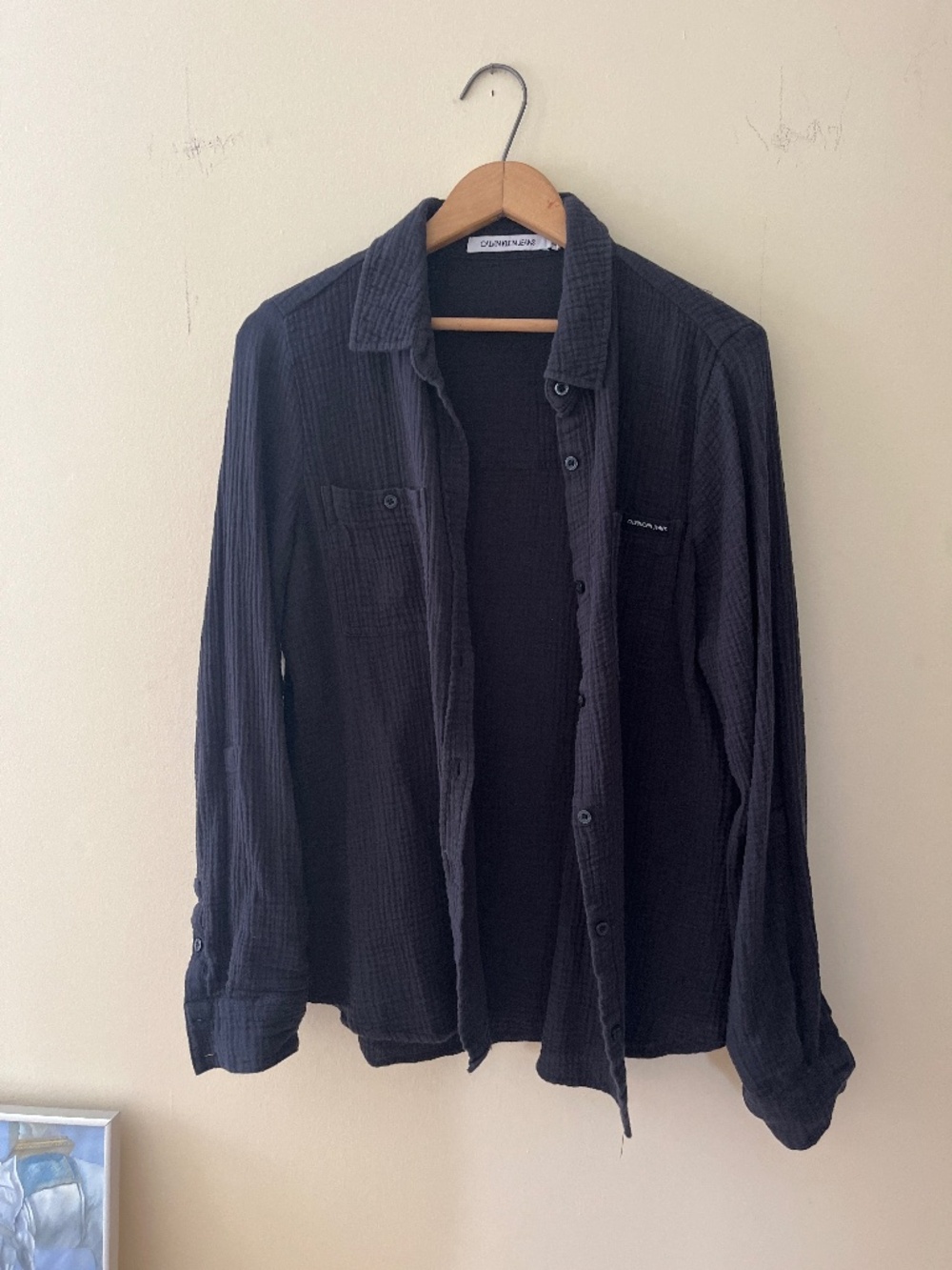 Calvin Klein Crinkle Cotton Button Down